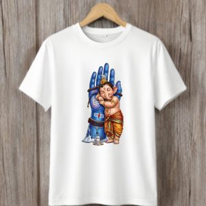Ganesh ji shivji printed polyester tshirt fashion 4 hind