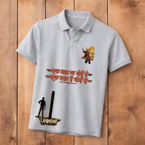 Bharat tiwari printed grey polo